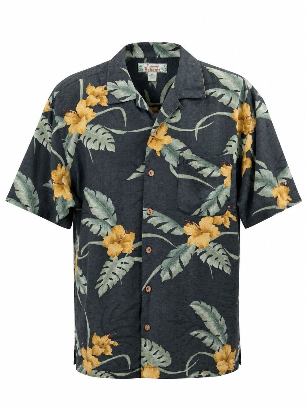 Tommy Bahama Men’s Silk Hawaiian Shirt Floral Tropical Camp Button Front Size M
